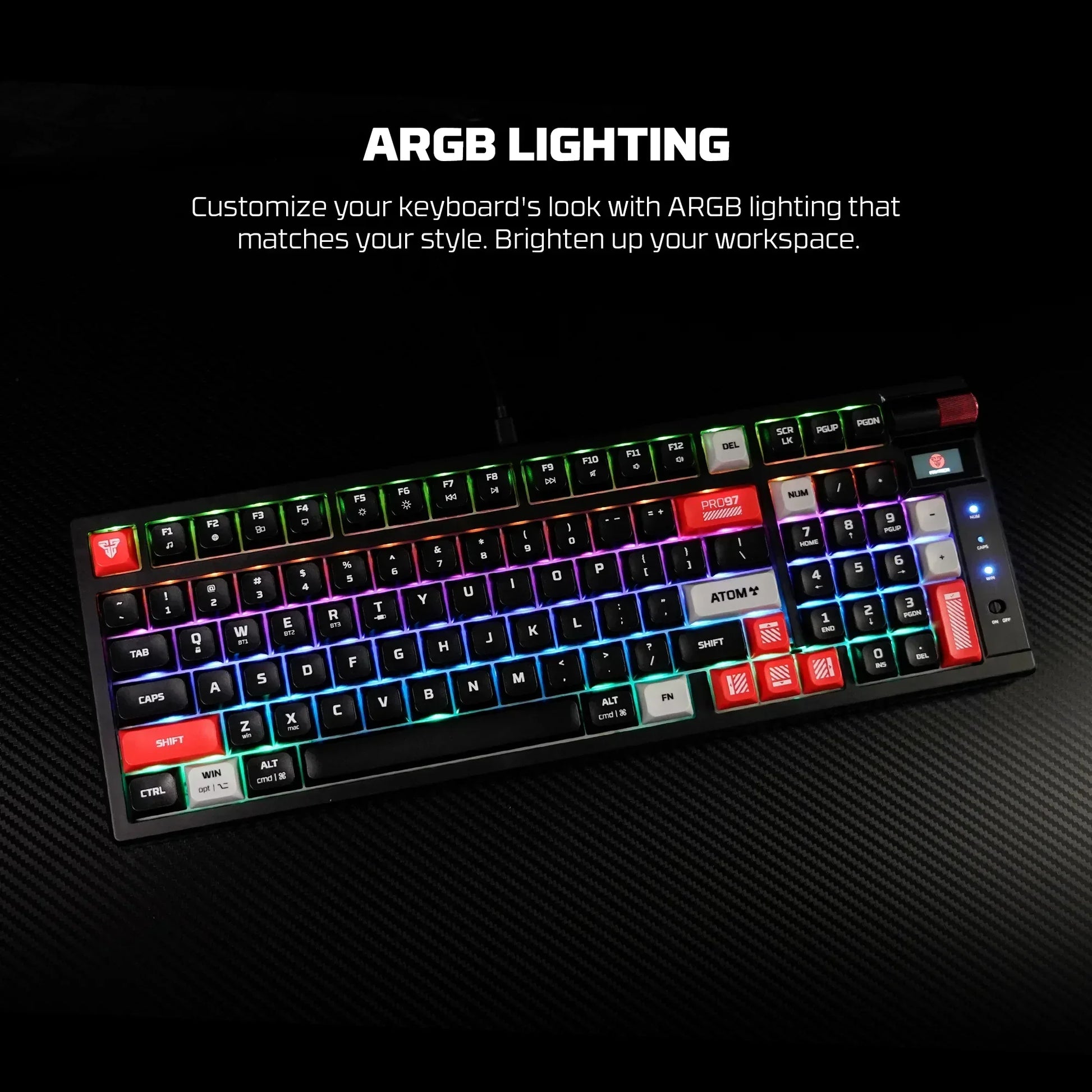 Fantech mk918 atom pro97 wireless mechanical gaming keyboard black - keyboards