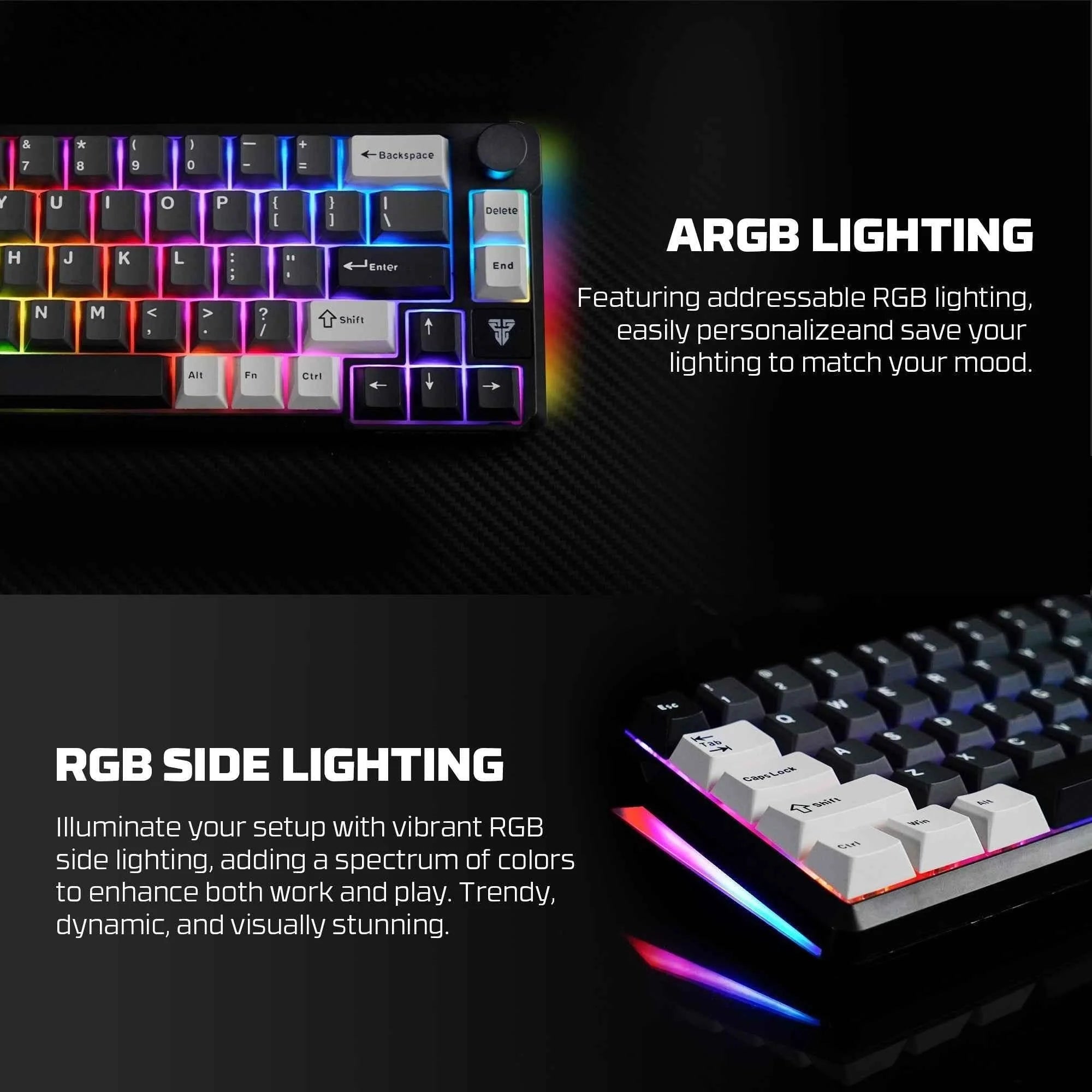 Fantech mk919 atom pro66 keyboard - high-performance black mechanical keyboard for gaming - keyboard