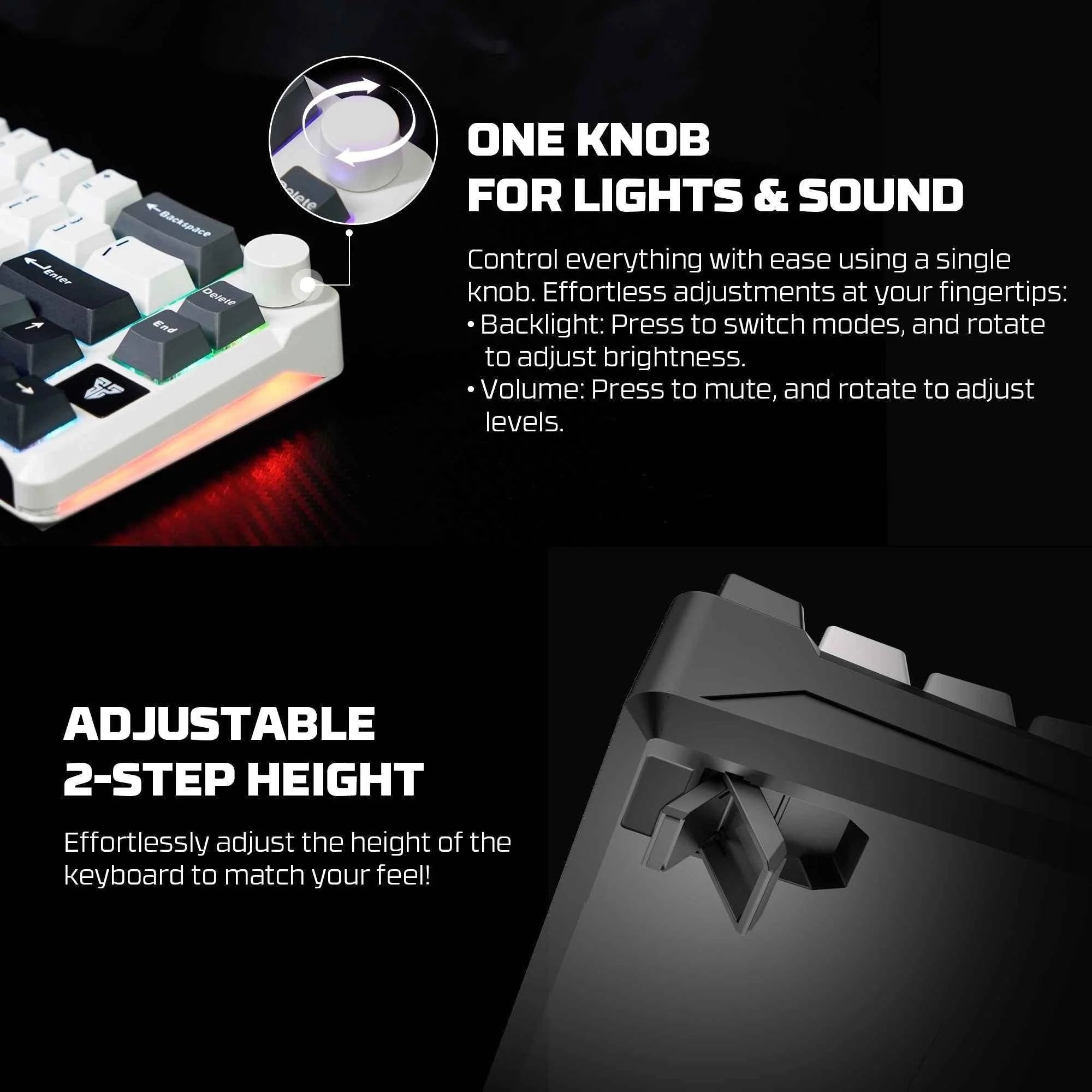 Fantech mk919 atom pro66 mechanical keyboard grey - keyboard