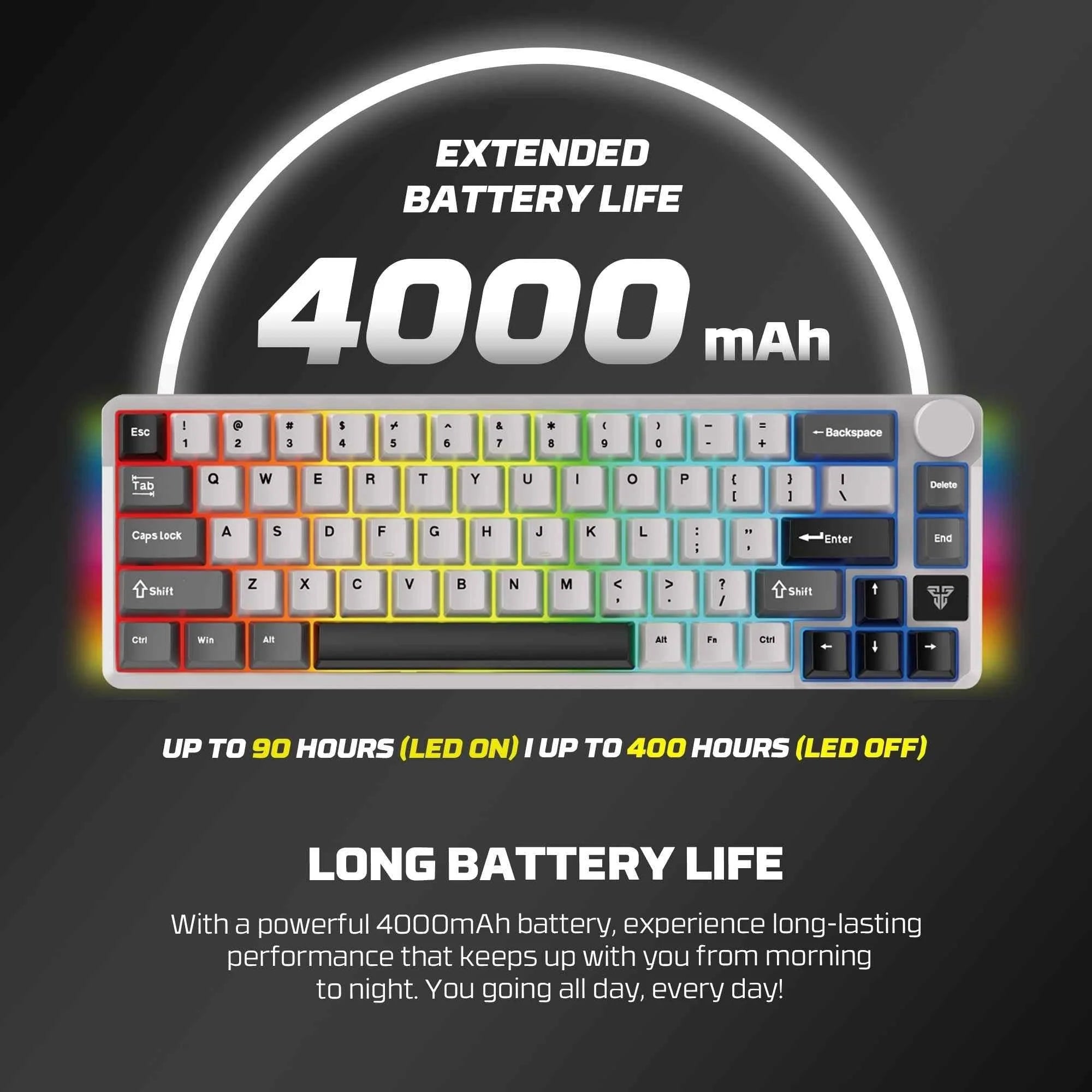 Fantech mk919 atom pro66 mechanical keyboard grey - keyboard