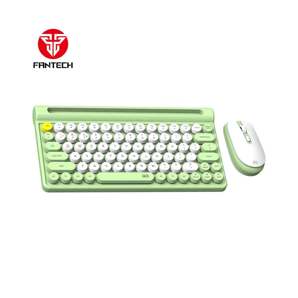 Fantech mochi wireless keyboard mouse combo set for windows - 80 keys - green matcha