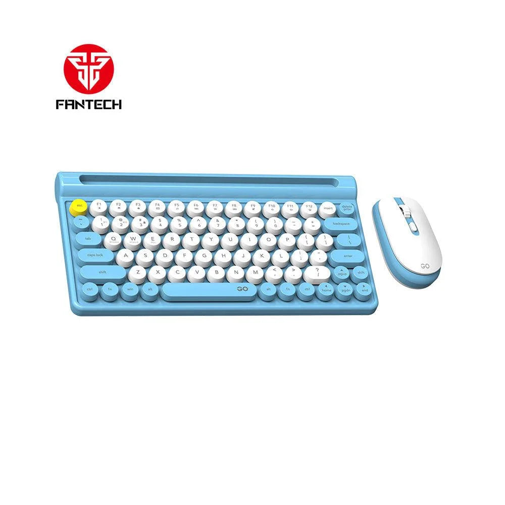 Fantech mochi wireless keyboard mouse combo set for windows - 80 keys - blue mint