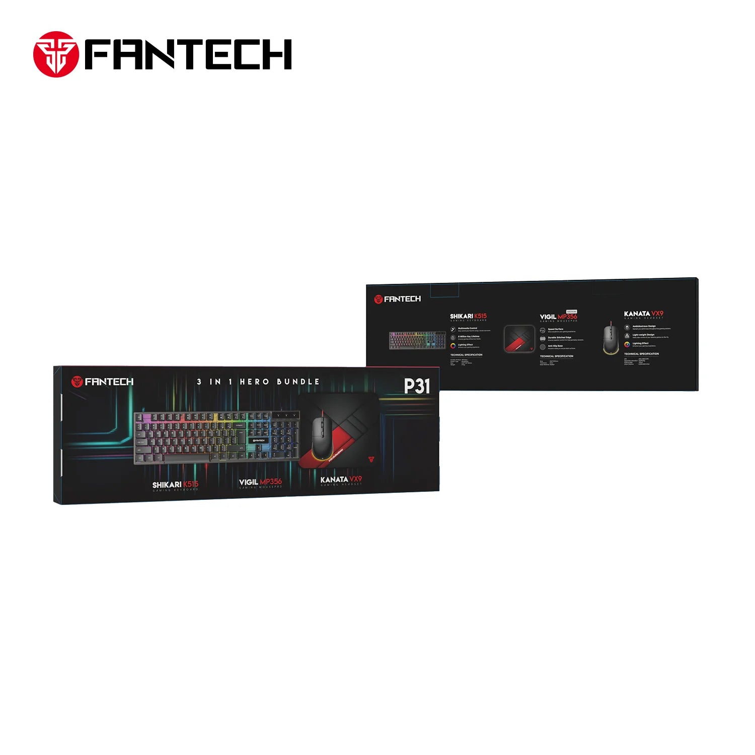 Fantech p31 hero gaming set - ultimate gaming bundle for enthusiasts - bundle