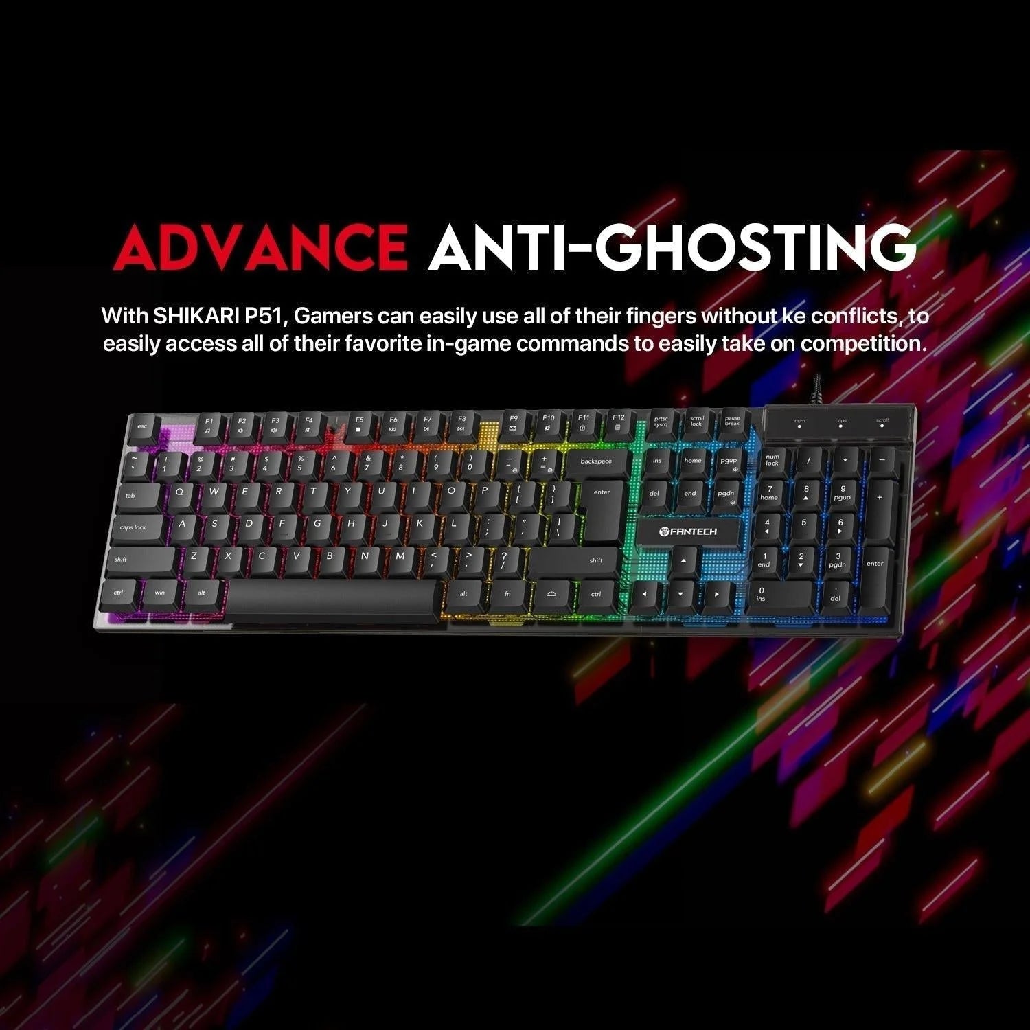 Fantech p51 gaming keyboard and mouse power bundle for ultimate gaming experience - bundle
