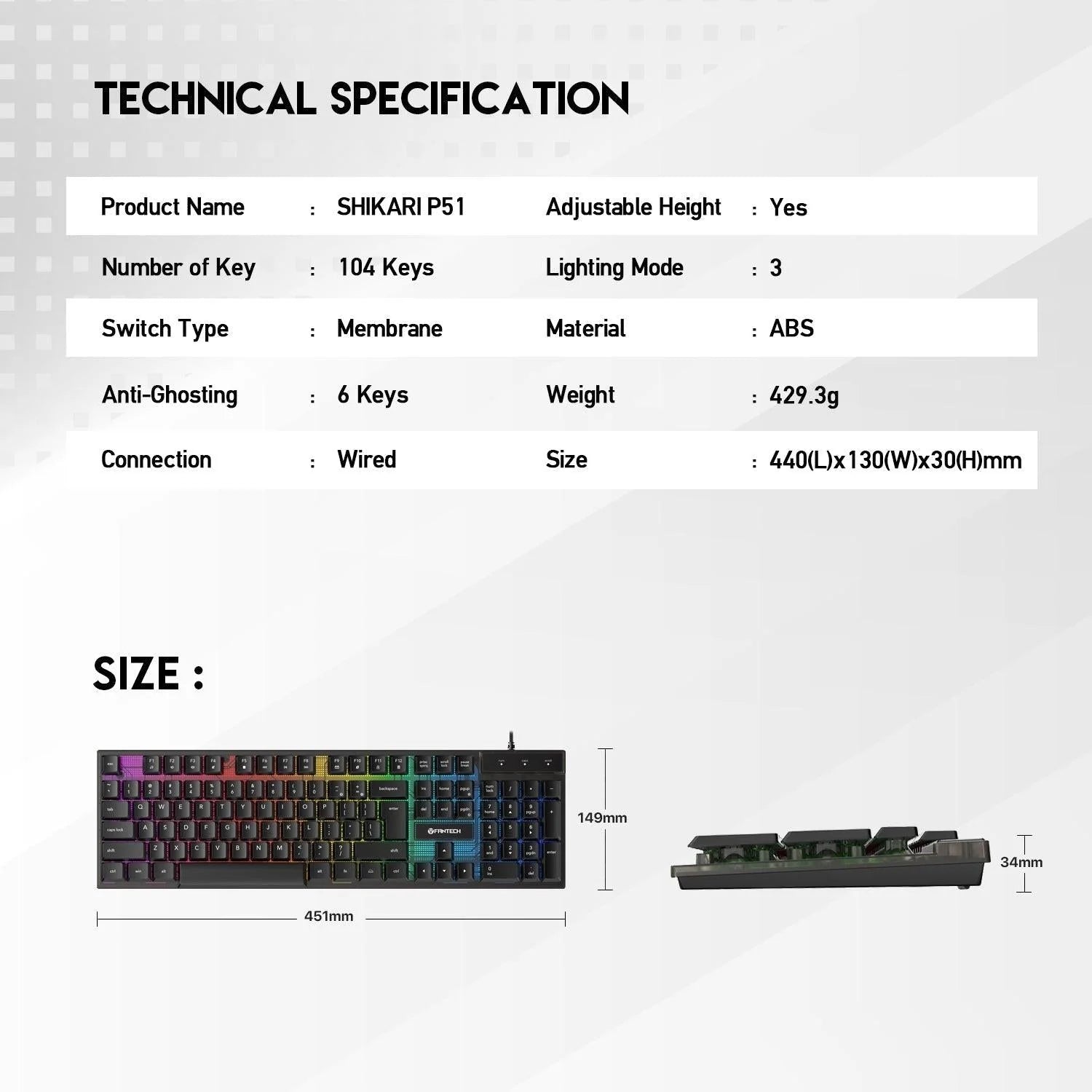 Fantech p51 gaming keyboard and mouse power bundle for ultimate gaming experience - bundle