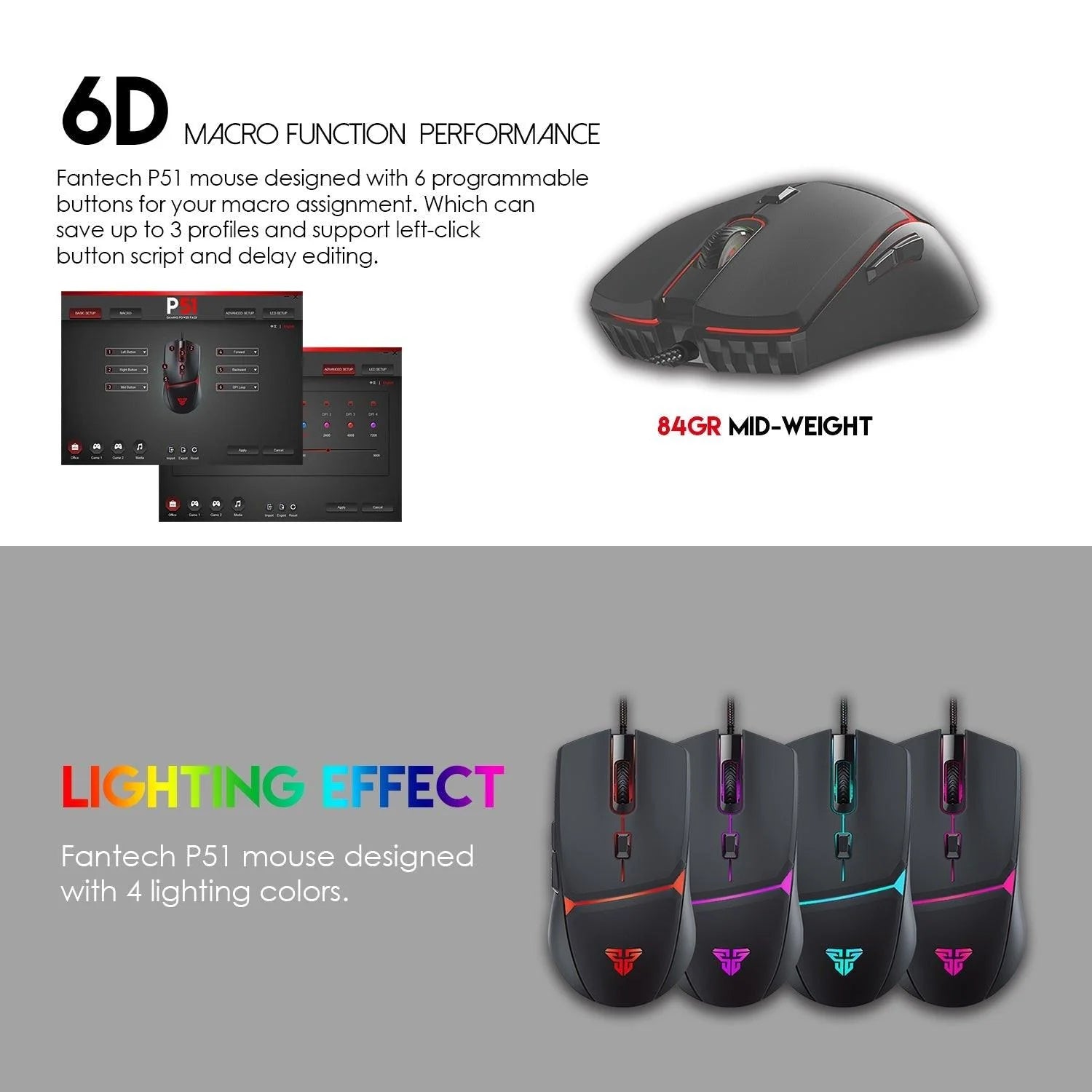 Fantech p51 gaming keyboard and mouse power bundle for ultimate gaming experience - bundle