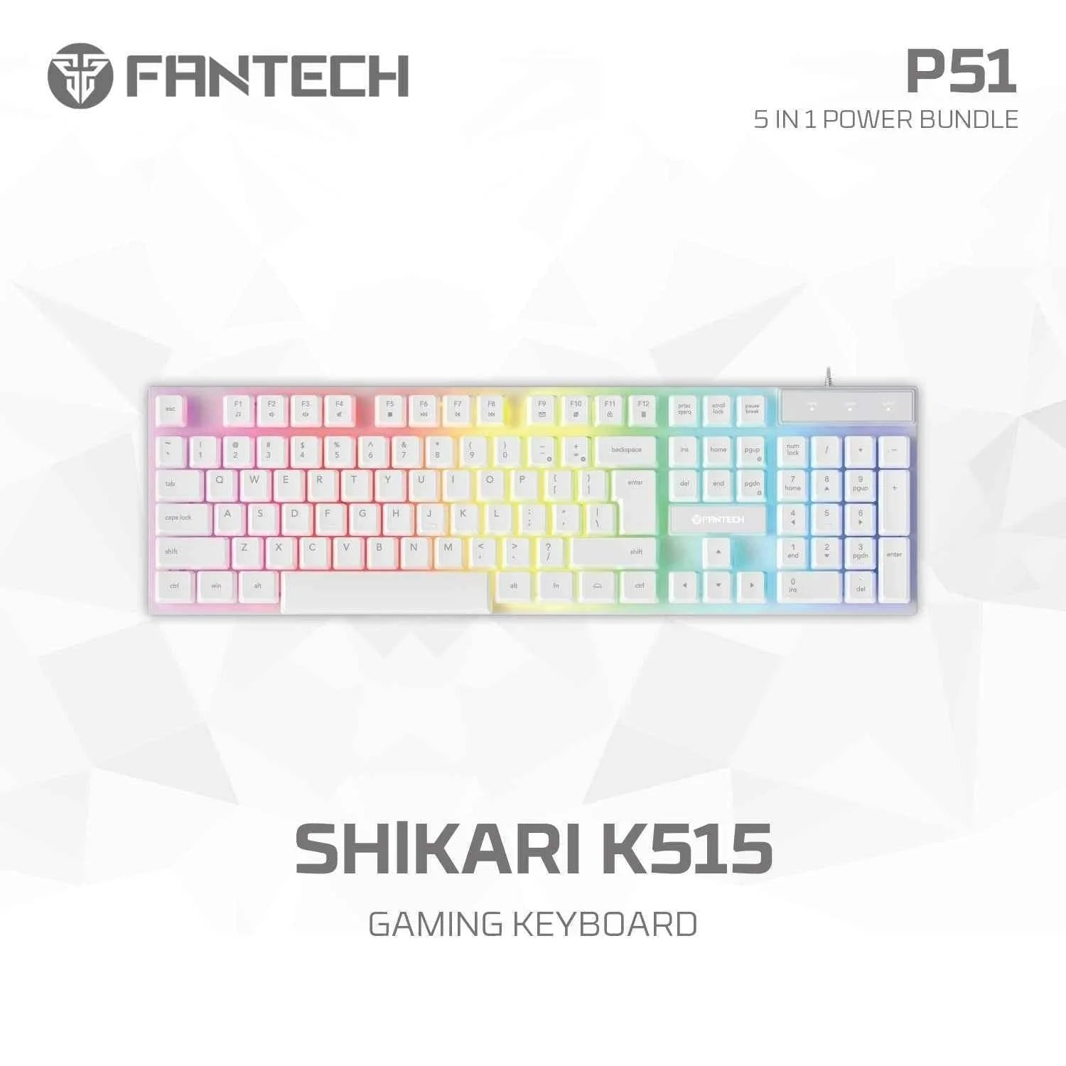Fantech p51 gaming keyboard mouse bundle for ultimate gaming experience - kit