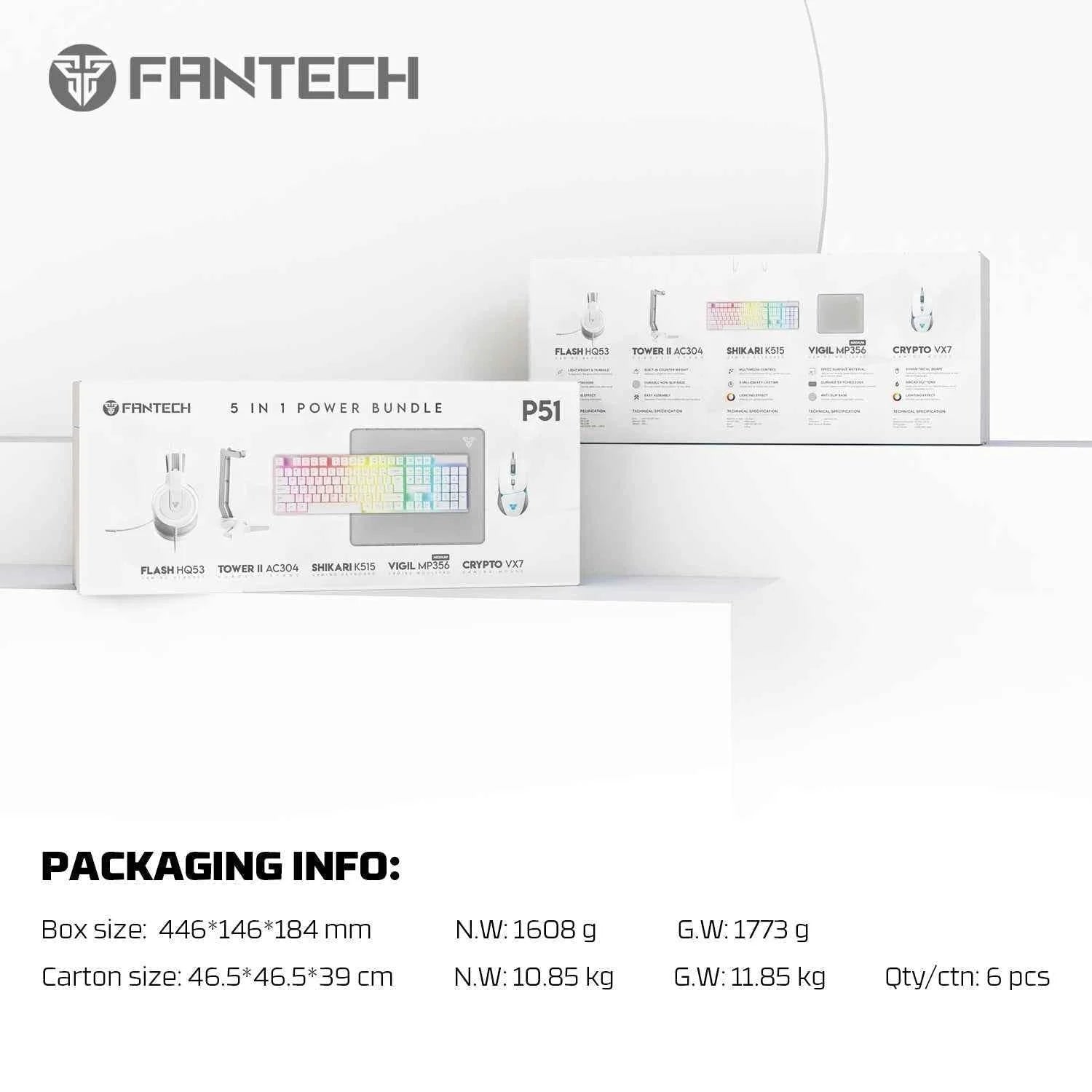 Fantech p51 gaming keyboard mouse bundle for ultimate gaming experience - kit