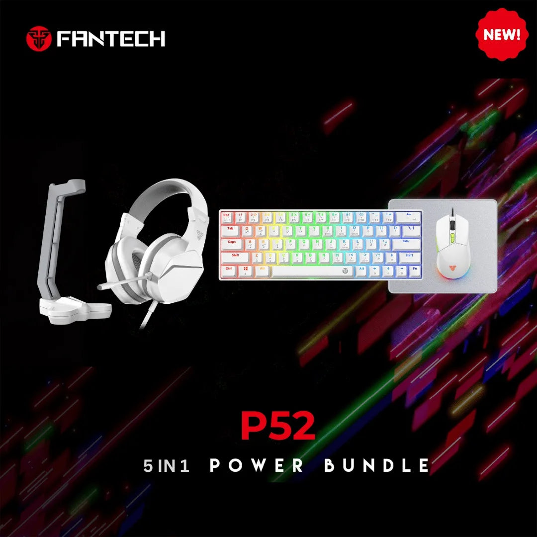 Fantech p52 power bundle gaming - white - kit