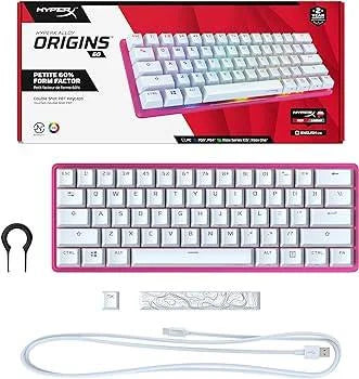 Hyperx alloy origins 60 mechanical gaming keyboard - white red switch - keyboards