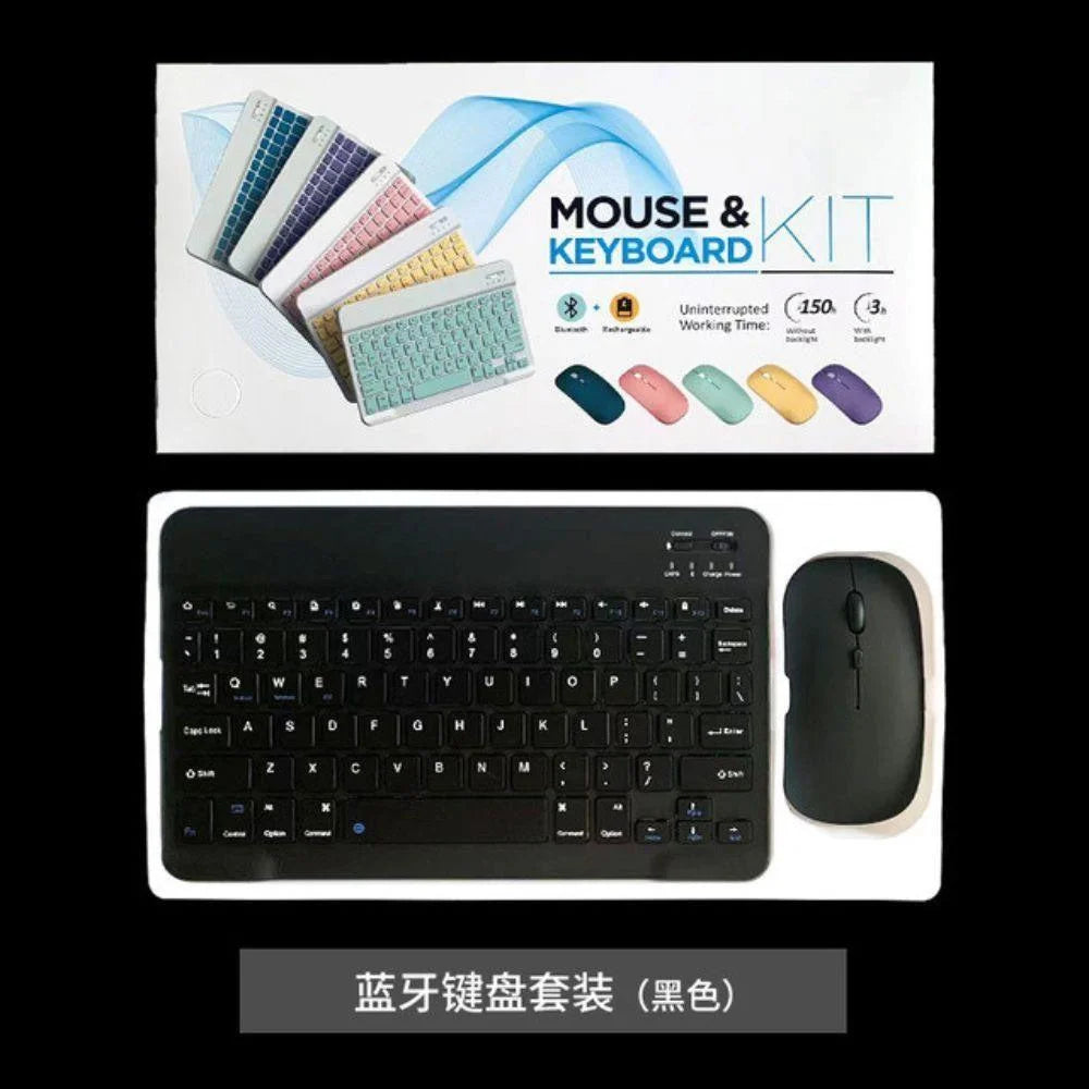 Keyboard and mouse set compatible with android ios and windows - black - bundle