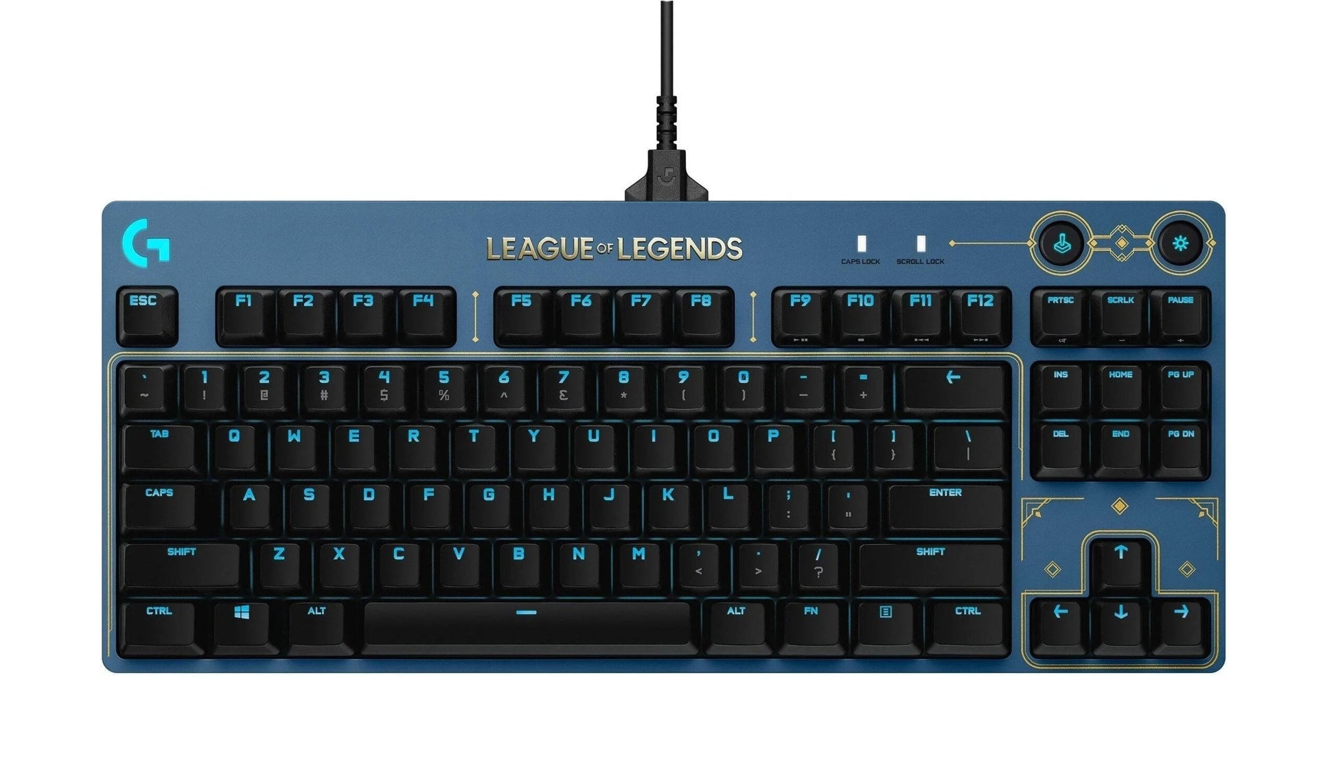 Logitech g pro mechanical gaming keyboard - ultra-portable tenkeyless design detachable usb cable lightsync rgb backlit