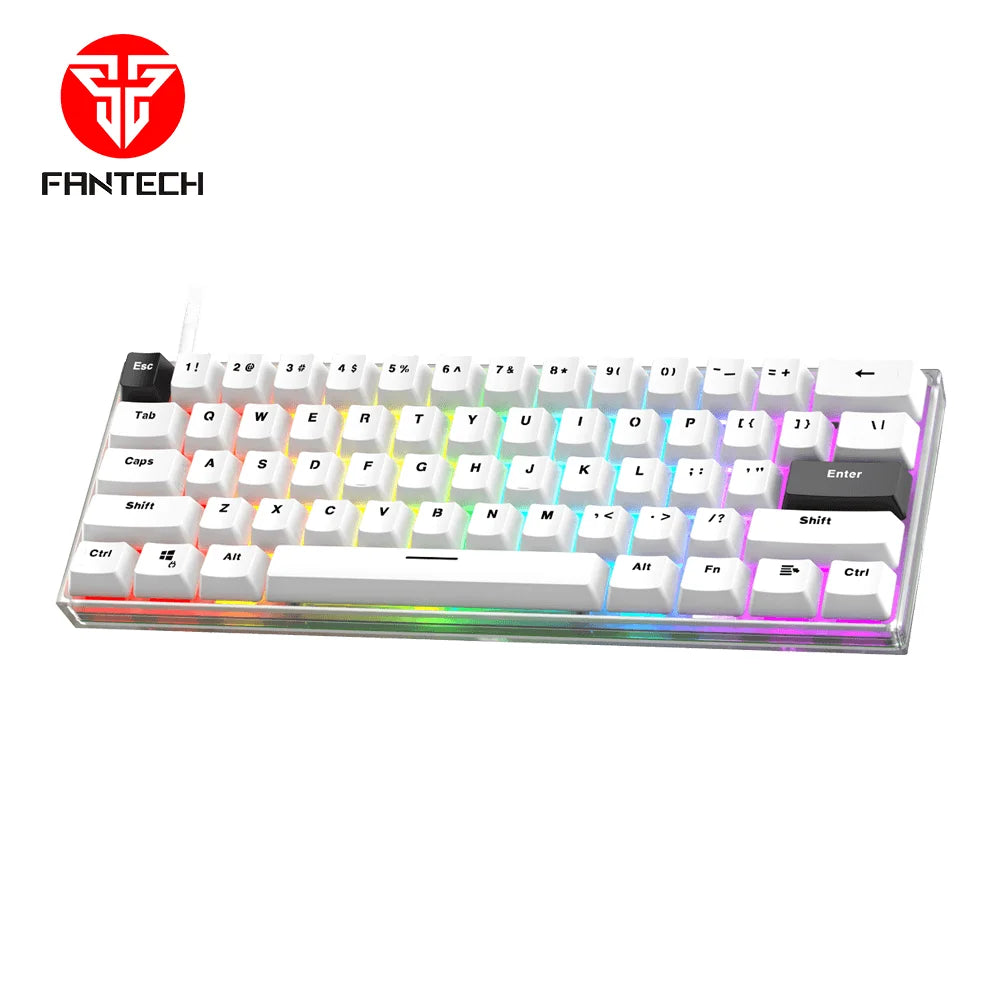 Maxfit61 frost modular mechanical keyboard - white / blue - keyboard