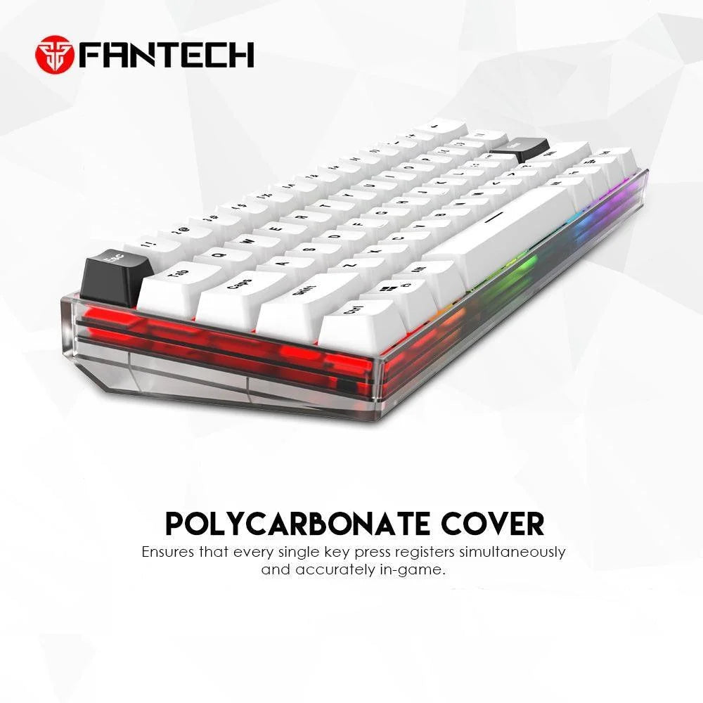 Maxfit61 frost wireless modular mechanical keyboard - white / red - keyboard
