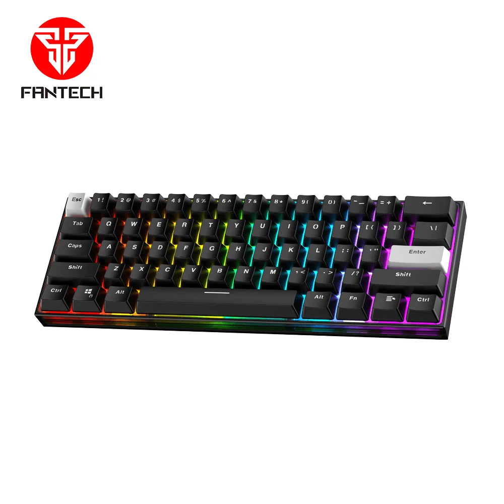 Maxfit61 frost wireless modular mechanical keyboard - black / red - keyboard