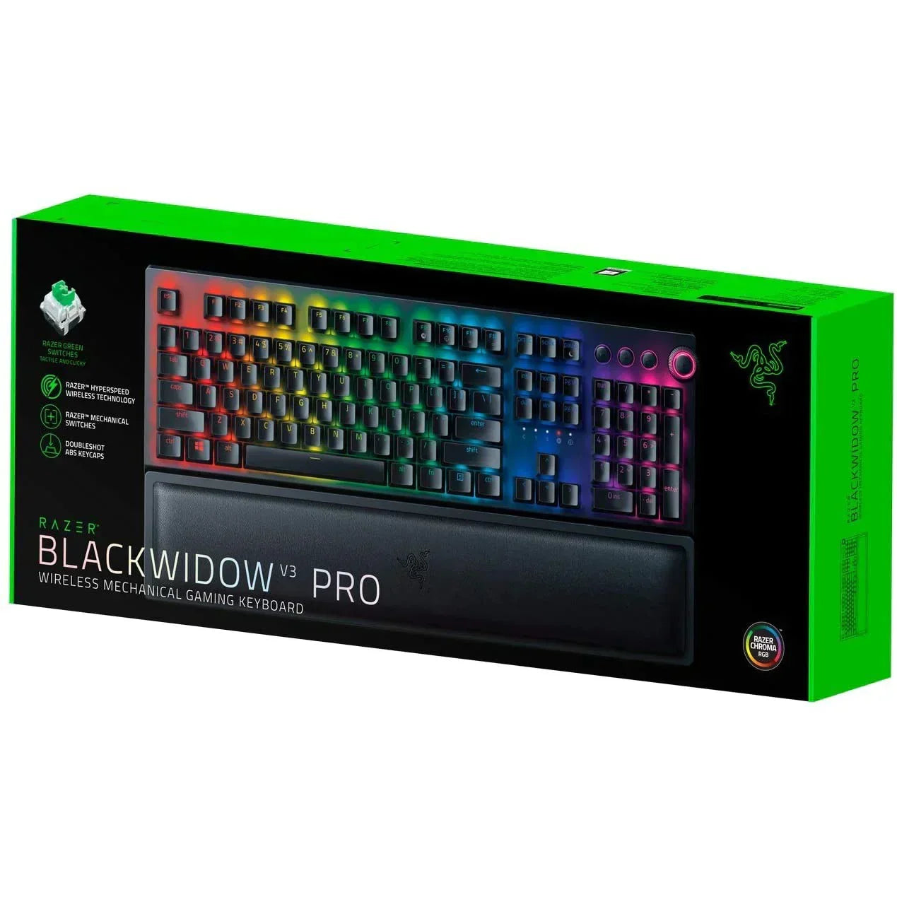 Razer blackwidow v3 pro mechanical wireless gaming keyboard: green mechanical switches - keyboards