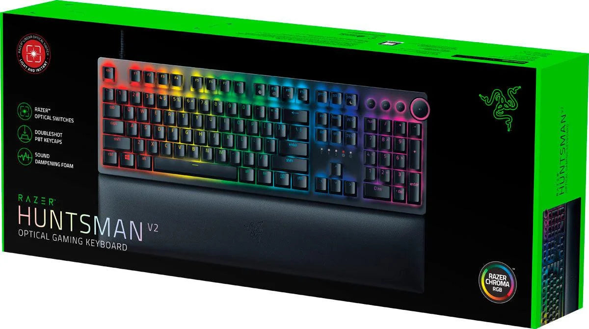 Razer huntsman v2 - linear optical switch - us - black - keyboards