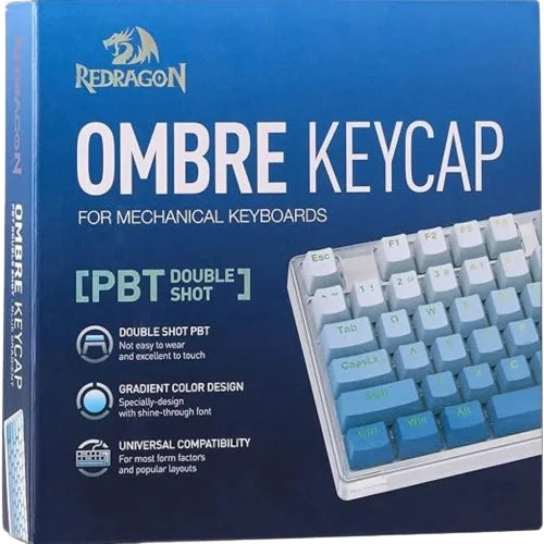 Redragon a134 gradient color ombre blue keycaps 104 keys - keyboards