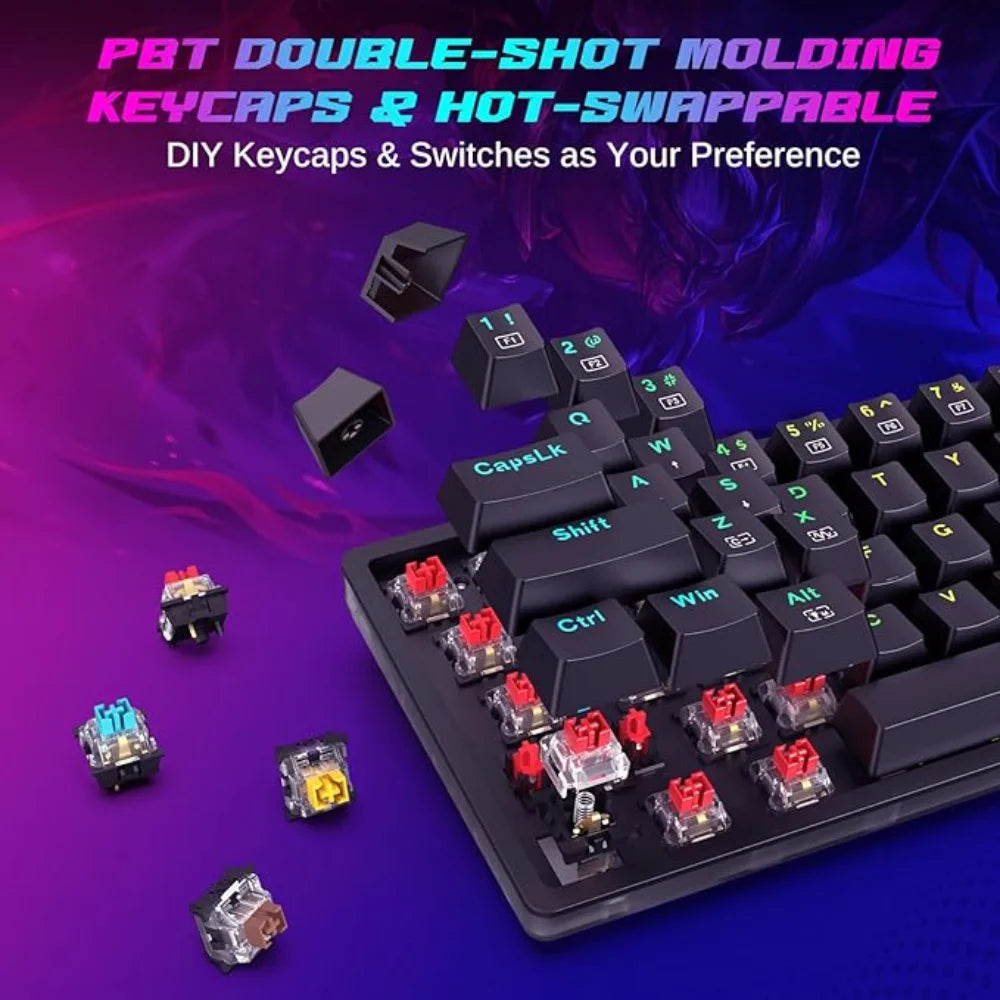 Redragon akali k642 rgb keyboard - 60% hot-swappable mechanical gaming keyboard - keyboard