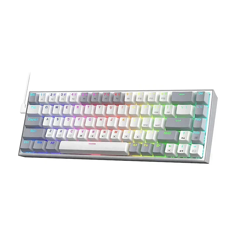 Redragon castor k631 gaming keyboard - grey 65% wired rgb for ultimate gaming experience