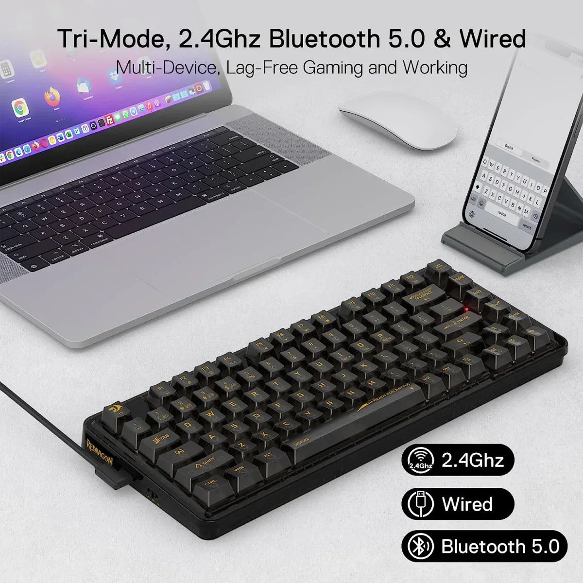 Redragon elf k649 pro mechanical 78% 3-modes connection - keyboards