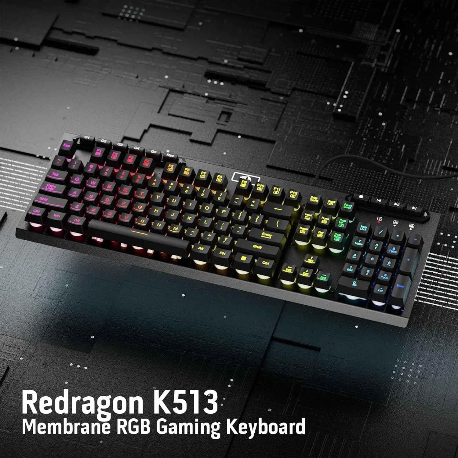 Redragon k513 rgb gaming keyboard - standard 104 keys linear gaming experience - keyboard