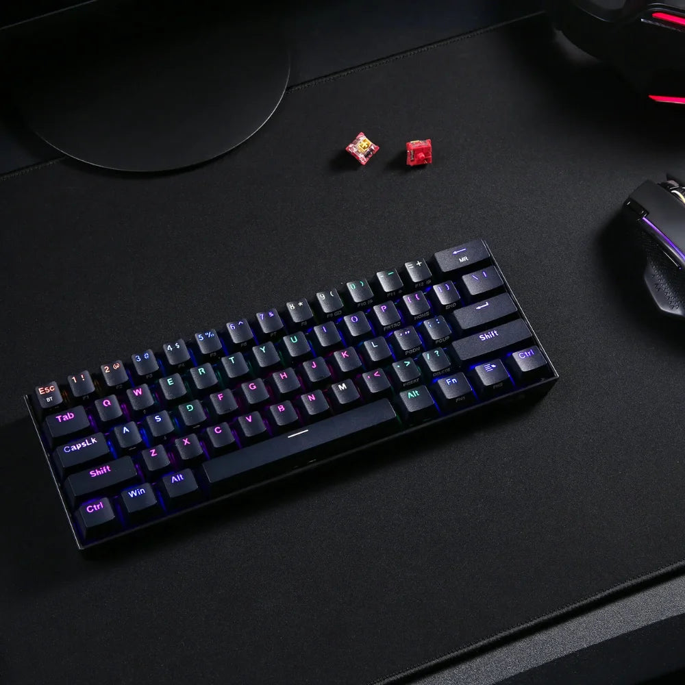 Redragon k530 pro draconic keyboard - 60% bluetooth/2.4ghz/wired with brown switch - keyboard