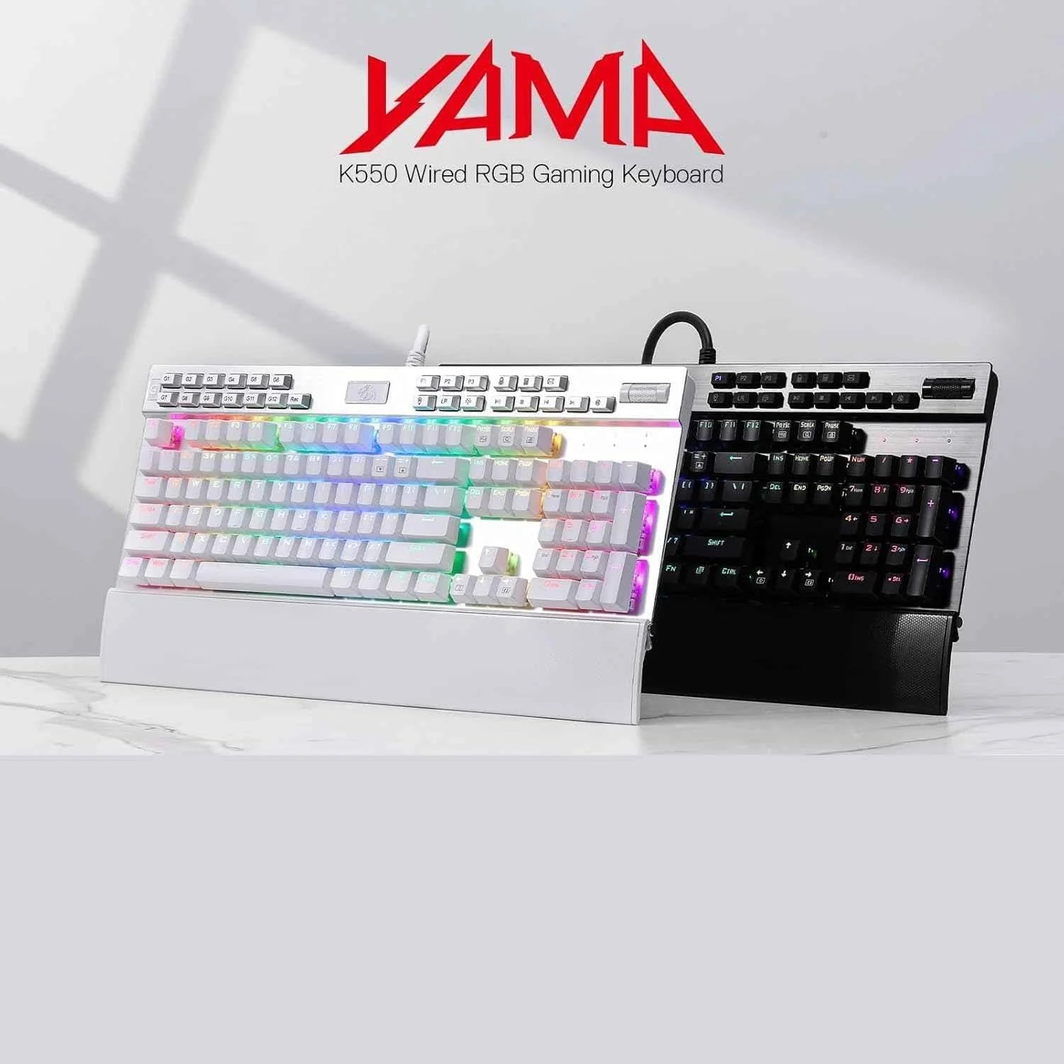 Redragon k550 rgb gaming keyboard - 104 keys + 12 macro g keys wired mechanical - keyboard