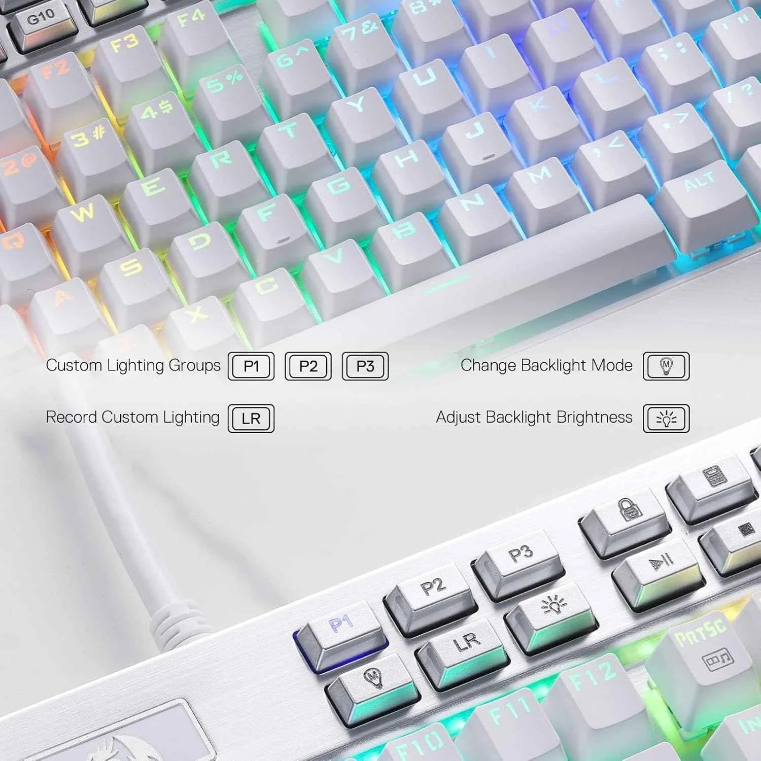 Redragon k550 rgb gaming keyboard - 104 keys + 12 macro g keys wired mechanical - keyboard