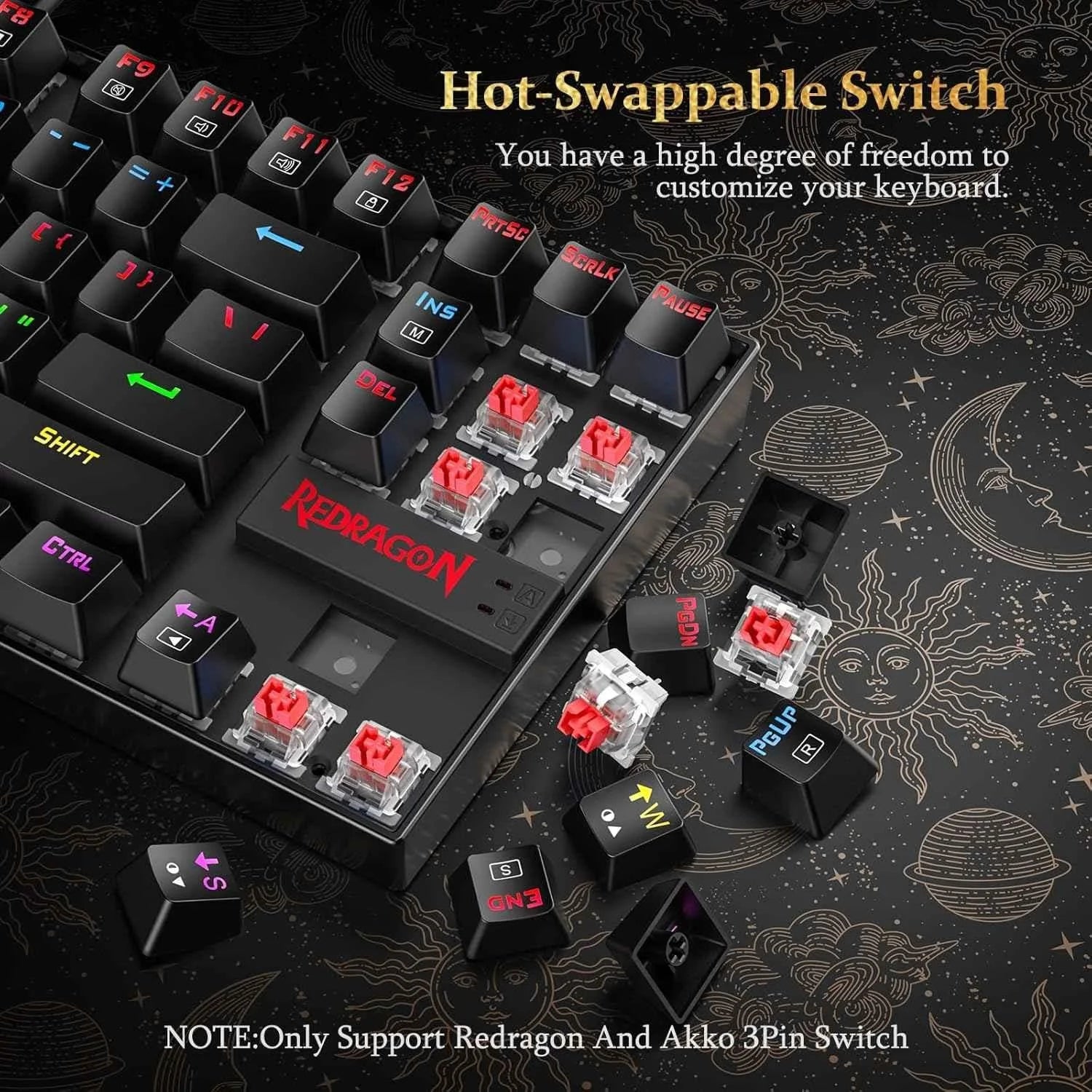 Redragon k552 mechanical keyboard - led gaming keyboard with 87 keys - keyboard