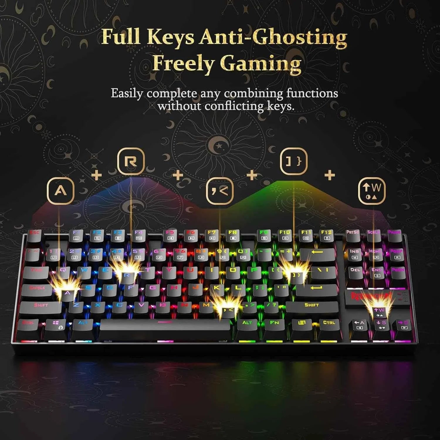Redragon k552 mechanical keyboard - led gaming keyboard with 87 keys - keyboard