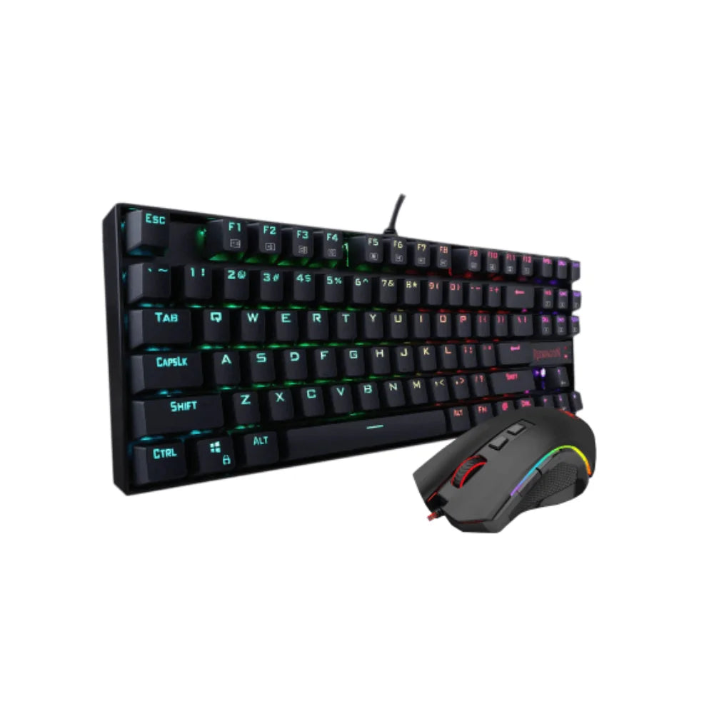 Redragon k552 rgb gaming combo: mechanical keyboard and mouse set for gamers - bundle