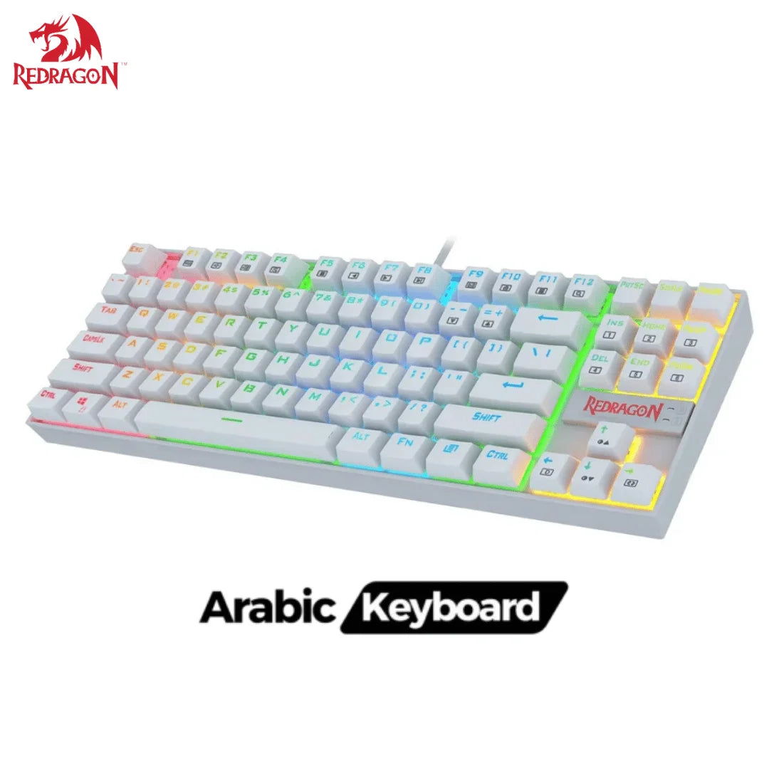 Redragon k552 rgb mechanical keyboard wired tkl 75% gaming keyboard (white) - keyboard