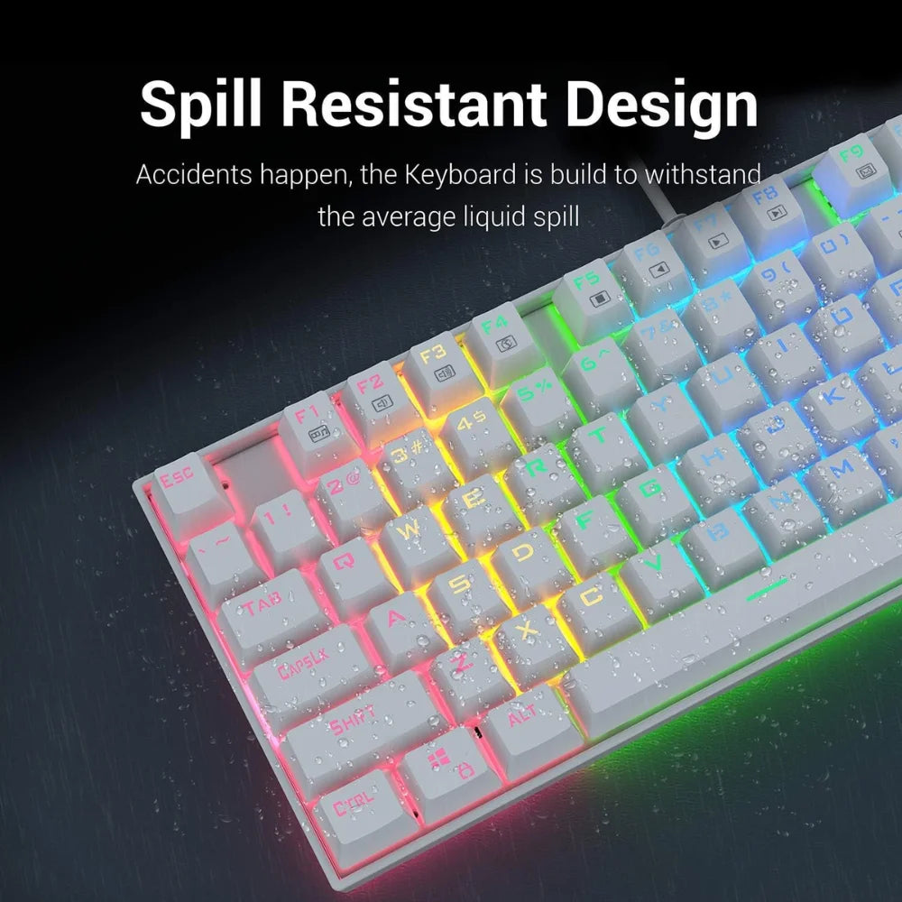 Redragon k552 rgb mechanical keyboard wired tkl 75% gaming keyboard (white) - keyboard
