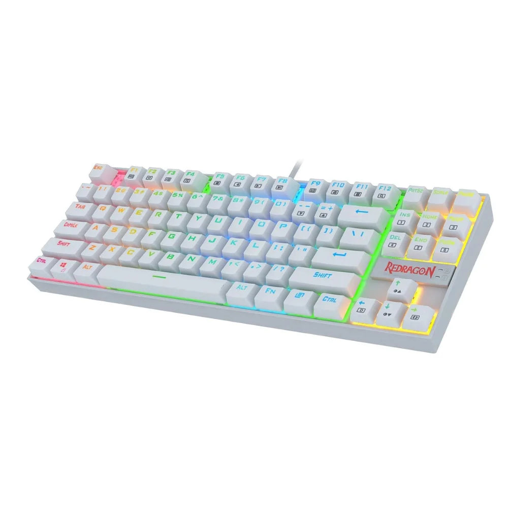 Redragon k552 rgb mechanical keyboard wired tkl 75% gaming keyboard (white) - keyboard