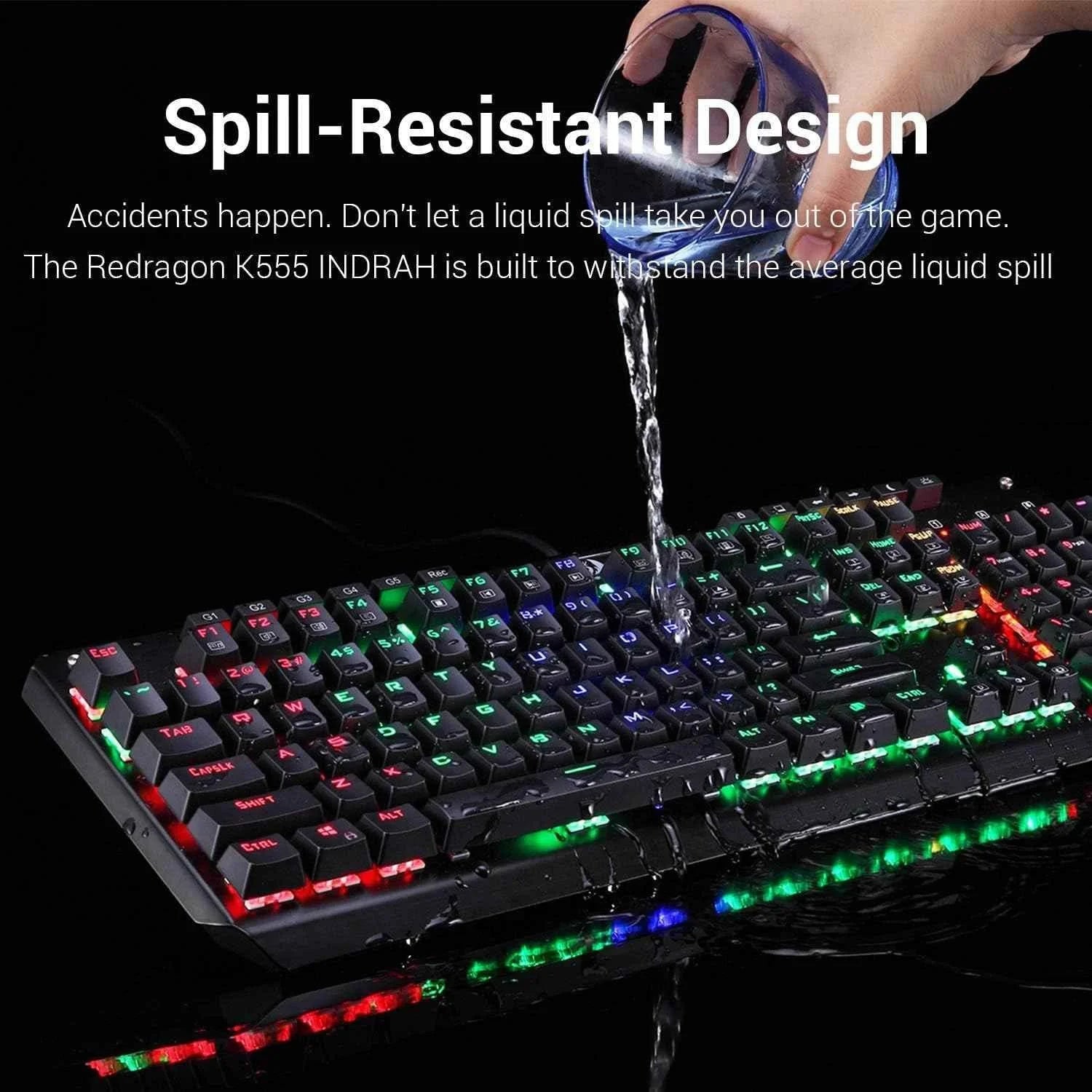 Redragon k555 mechanical gaming keyboard with blue switches macro recording, - keyboard