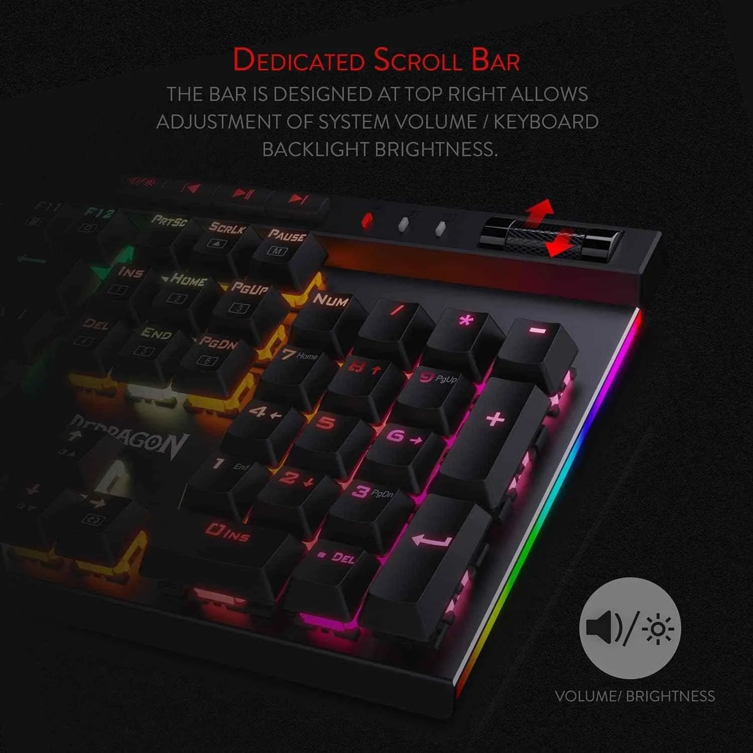 Redragon k580 vata rgb mechanical keyboard - led backlit gaming keyboard - keyboard