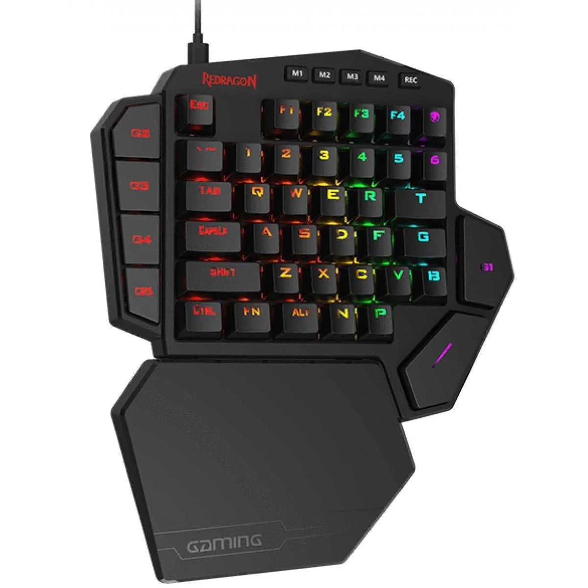 Redragon k585 diti one-handed 42 keys rgb mechanical type-c w/ 7 onboard macro keys detachable wrist rest - keyboards