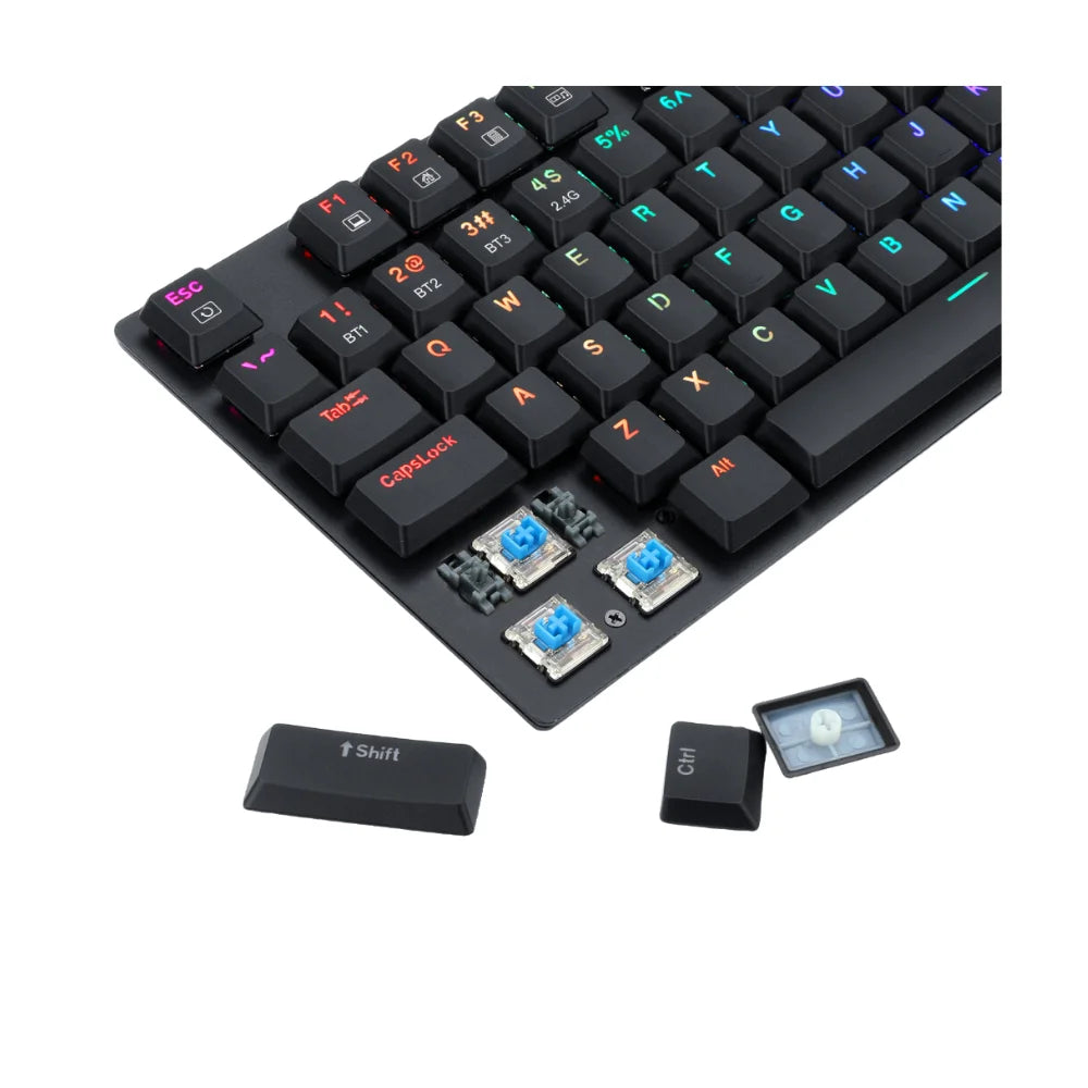 Redragon k607p-kbs wireless gaming keyboard with 2.4g and bluetooth connectivity - keyboard