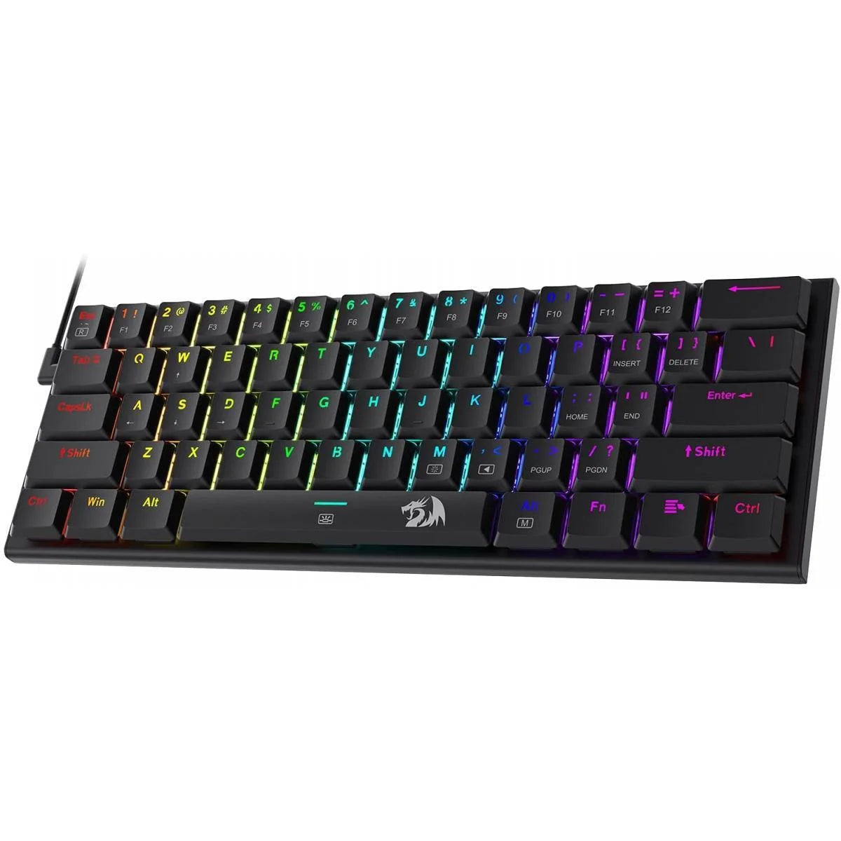 Redragon k614 anivia 60% ultra thin mechanical rgb linear red switches w/ double-shot keycaps - keyboards