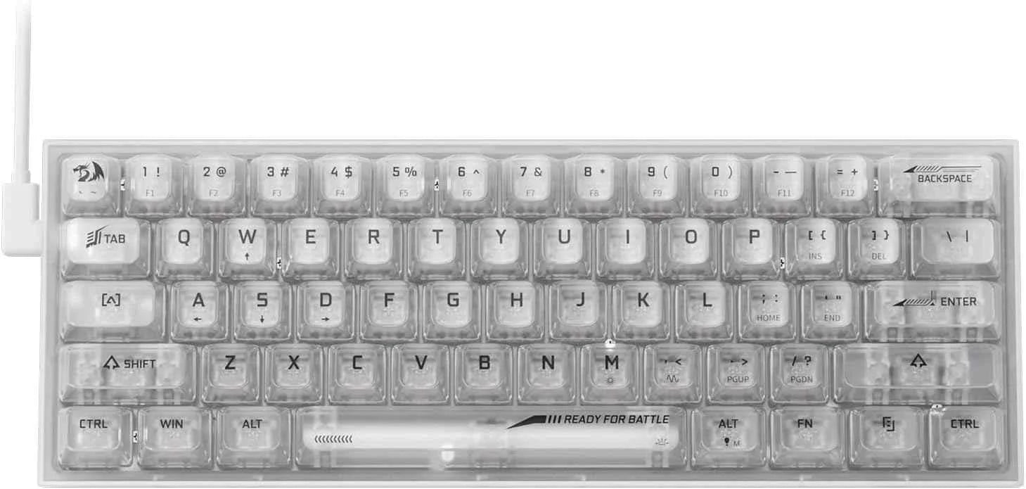 Redragon k617 ct 60% gaming keyboard - compact 61 keys wired rgb gaming keyboard - keyboard