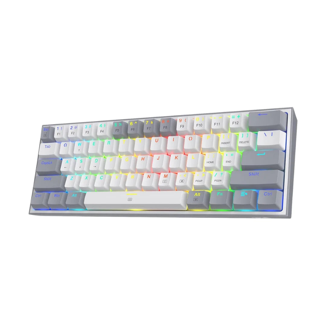 Redragon k617 fizz gaming keyboard - compact 60% wired rgb 61 keys hot-swap design - keyboard