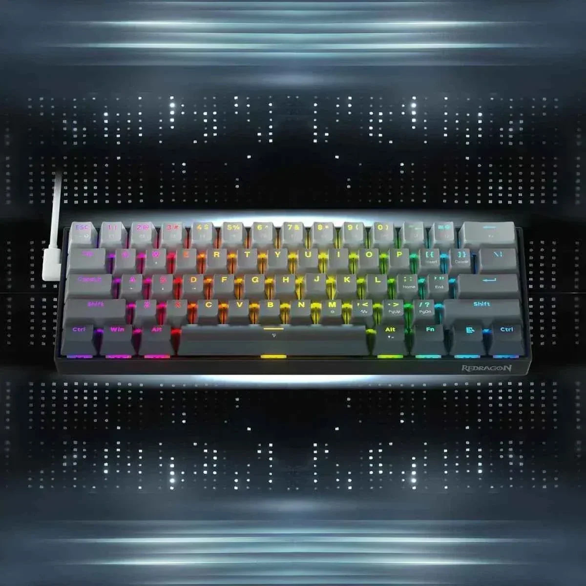 Redragon k617 gaming keyboard - fizz k617ggb magnetic switch 60% wired for rapid trigger action - keyboard