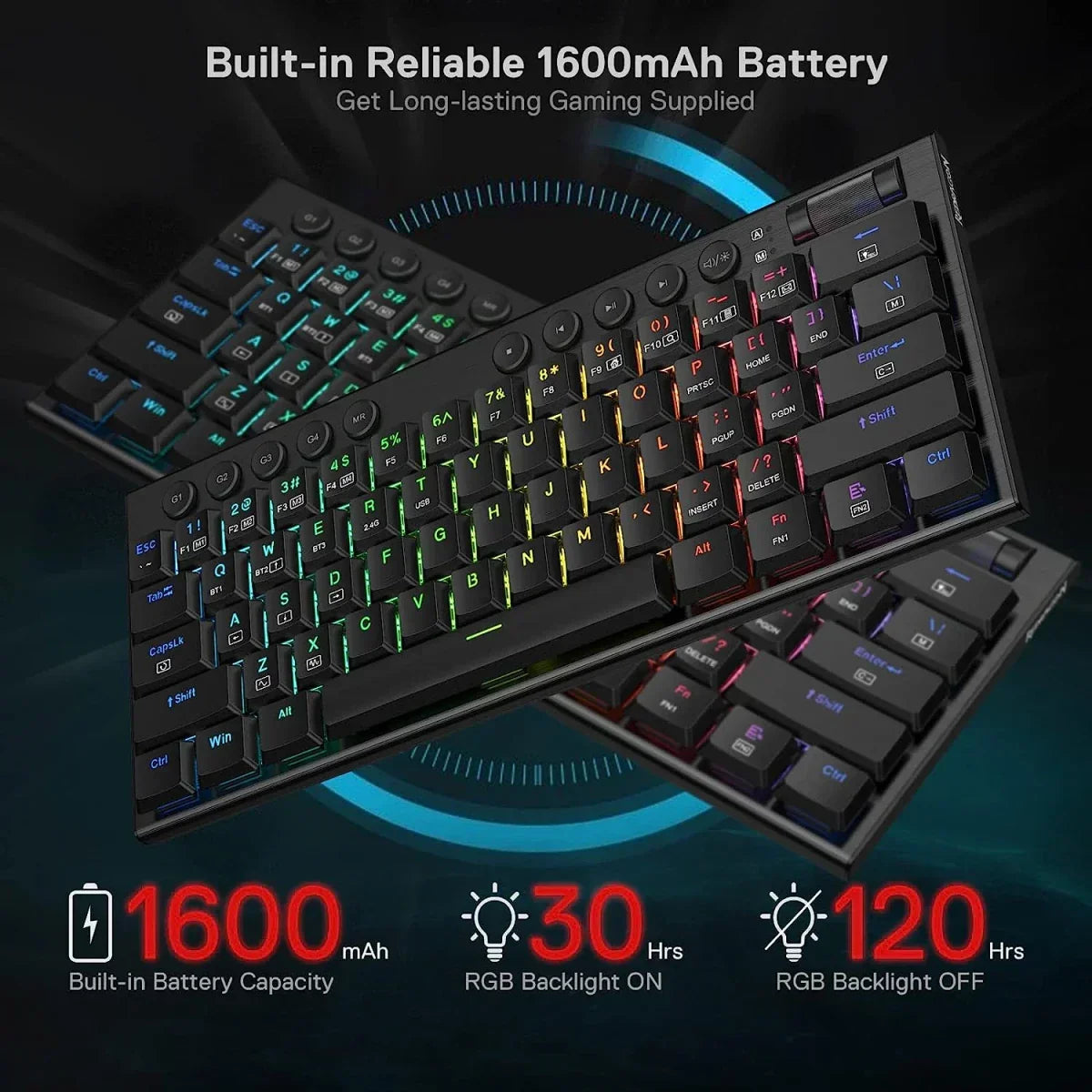 Redragon k632 mini pro 60% 3-mode connection - red switch - keyboards