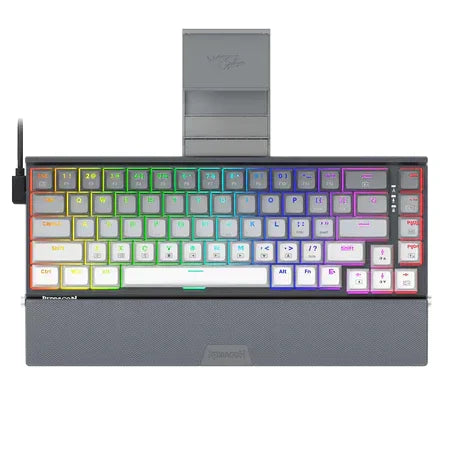 Redragon k641 shaco pro 60% aluminum rgb mechanical keyboard bluetooth/2.4ghz/wired 3-mode - keyboards