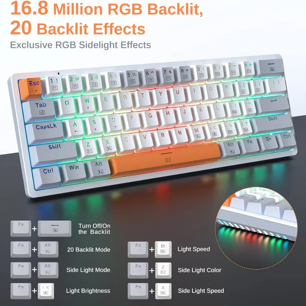 Redragon k642wgo akali keyboard - 60% rgb mechanical keyboard for ultimate gaming experience - keyboard