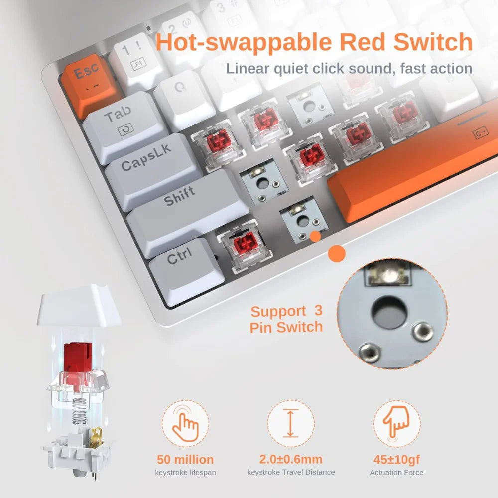 Redragon k642wgo akali keyboard - 60% rgb mechanical keyboard for ultimate gaming experience - keyboard
