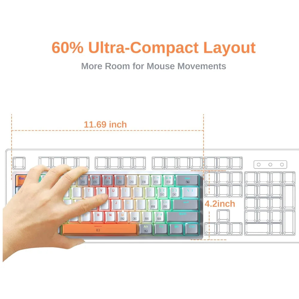 Redragon k642wgo akali keyboard - 60% rgb mechanical keyboard for ultimate gaming experience - keyboard