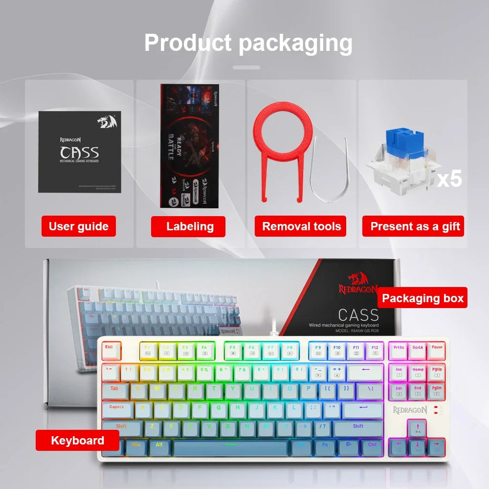 Redragon k645w gaming keyboard - 87 key rgb mechanical for ultimate performance - keyboard