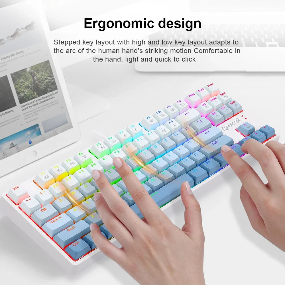 Redragon k645w gaming keyboard - 87 key rgb mechanical for ultimate performance - keyboard